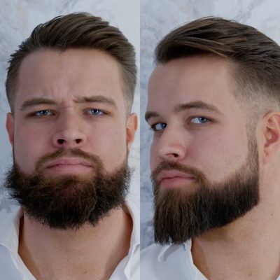 Före och efter resultat plattborste skägg beard forger